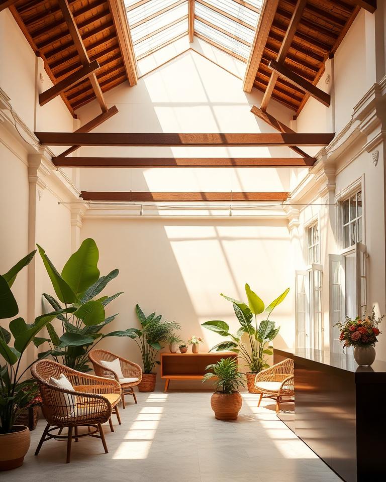 Sunlit atrium lounge of the Auditsmith Events studio