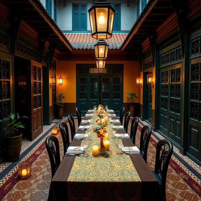 Candlelit heritage dinner in a Peranakan shophouse courtyard
